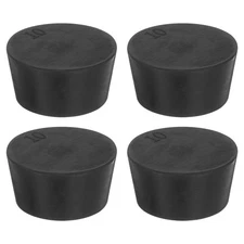 4Pcs Solid Rubber Stopper Tapered Seal Tube Stopper Plug 50x42x25mm Black
