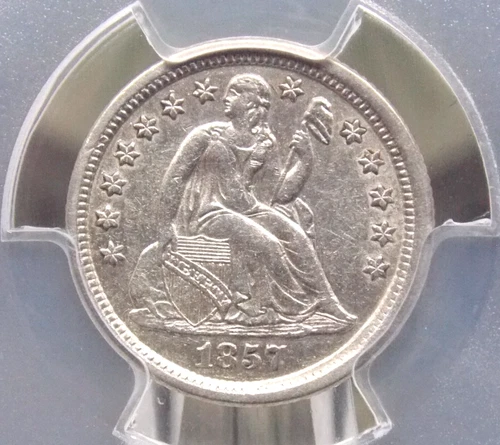 1857 "O" Seated Liberty SILVER Dime 10c PCGS AU55 #699 About Unc ECC&C, Inc.