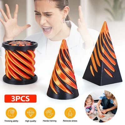 3D Printed Spiral Cone Toy Impossible Pass through Spiral Fidget Toys XMAS Gifts