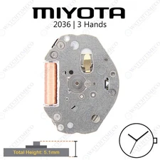 Genuine Miyota 2036 Watch Movement Japan 3 Hands