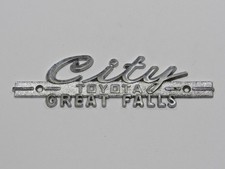 VTG City Toyota Great Falls Montana Metal Dealership Badge Emblem Tag MT Gas Oil