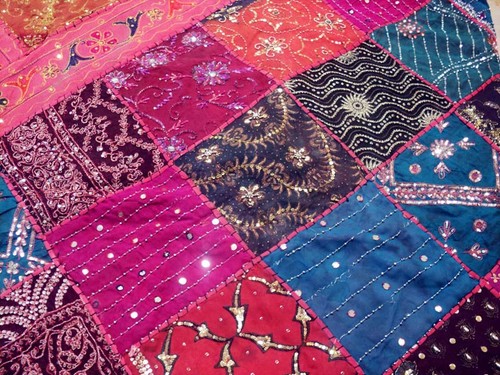 33% OFF 7 PC VINTAGE SARI BEAD THROW BEDSPREAD COVERLET DUVET QUILT BLANKET KING - Picture 10 of 14
