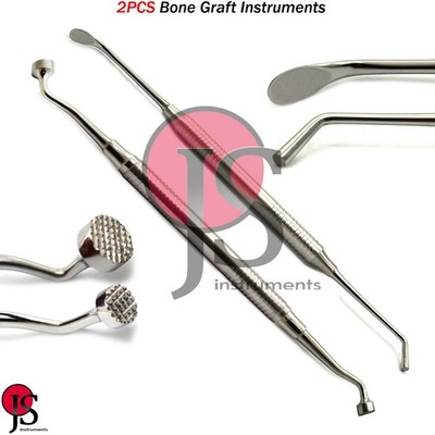 2PCS Implantology Bone Graft Scoop Plugger Compactor Dental Implant Instruments