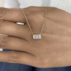 1ct Radiant Pendant Necklace Yellow Gold 14K Labcreated Diamond F/VS — photo 3