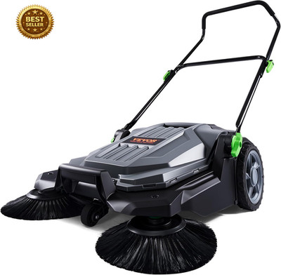 VEVOR Push Floor Sweeper 25.6'' Manual Cleaner Yard Garage Patio