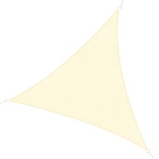 Outsunny Tenda a Vela Ombreggiante Triangolare Tessuto Anti-UV 4x4x4m Beige