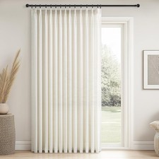 Topfinel 102 Inch Curtains 1 Panels Set,Two Packs Pinch Pleat Back Tab Linen