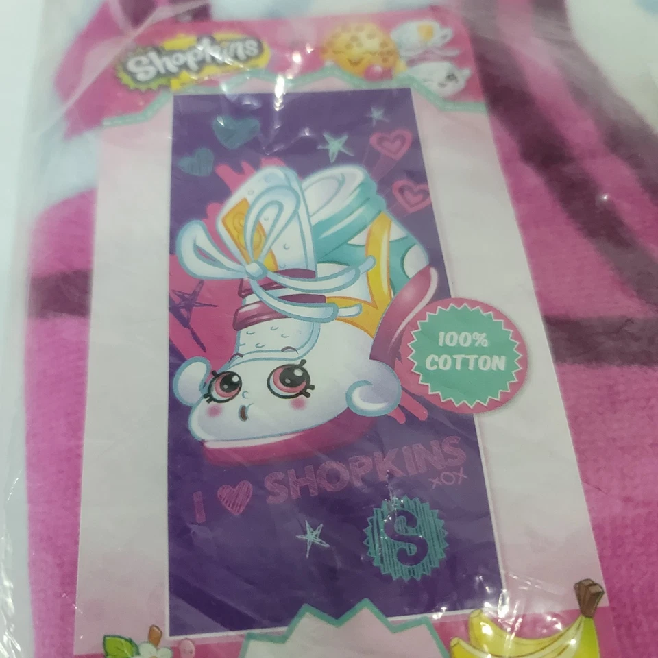Toalla de baño de playa púrpura I Love Shopkins Hearts 28" x 58" nueva cuña furtiva Foto 2 de 4
