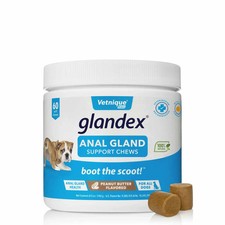 Glandex Anal Gland Support Soft Chews for Dogs - Peanut Butter, 60ct