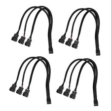 4pcs 3-Way 4 Pin PWM Fan Splitter Cable, PC Case Fan 1 to 3 Splitter