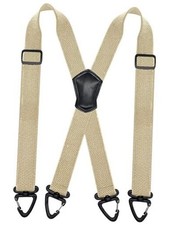 Suspenders for Men Heavy Duty X-Back 1.5 Inch Adjustable Elastic Work Khaki