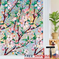 Static Cling Rainbow Window Film UV Protection Privacy Home Decor 3D Effect New