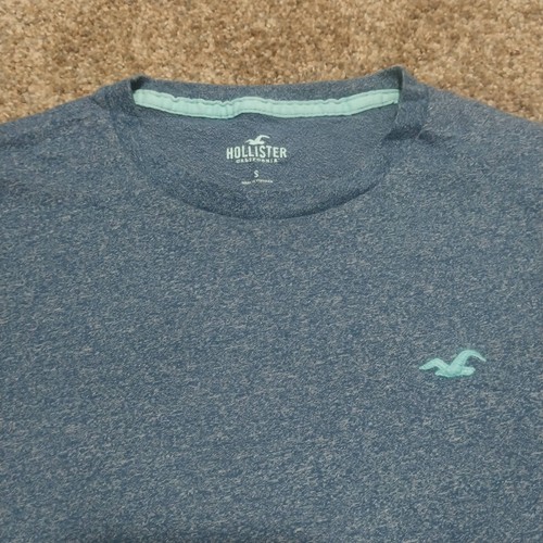 Hollister TShirt Mens Size Small Blue Short Sleeve Logo Casual Athletic Outdoor
