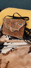 tooled leather handbag