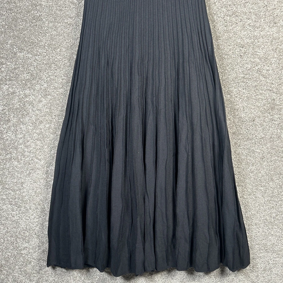 Portmans Knit Dress Size 12 / M black Sleeveless Midi Pleats Casual Work Party - image 3 of 4