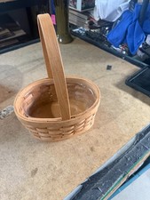 12.5" tall x 9.5" Long x 7.25" wide Oval Woven Basket with liner MM 13-2 