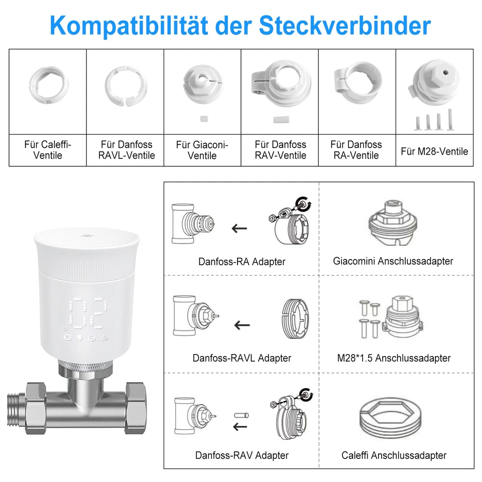 HeizkörperThermostat Smart Set Tuya Zigbee Heizkörperventil für Alexa/Google NEU - Bild 3 von 4