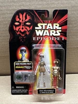 Star Wars EP1 ODY MANDREL mit OTOGA 222 Pit Droid Hasbro CommTech Chip 1998