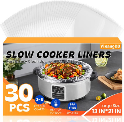 30 Pack Slow Cooker Liners, Large Size 13''X 21'' Cooking Bags Disposable Pot Line