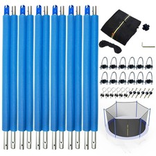 14 FT Trampoline Replacement Net with Poles, Trampoline Net Poles with Clamps...