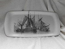 VINTAGE THETFORD MELAMINE TRAY 'OYSTER BOATS AT BILLINSGATE' EW COOKE 1829