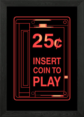 Insert Coin Arcade Machine gerahmtes Wandbild Poster Leinwanddruck Bild
