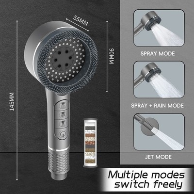 High-Pressure Multi-Mode Handheld Shower Head with Filter
