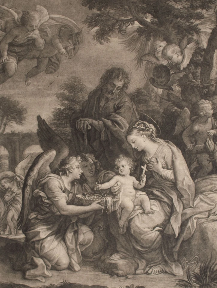 John Smith nach Carlo Maratti Cum in Orbem Heilige Familie Mezzotinto 1707 - Bild 3 von 4