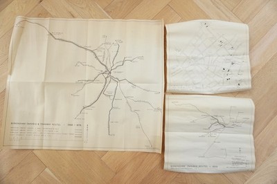 Birmingham Omnibus Straßenbahn Bus Gleis Layout Route Nachdruck Karte x3