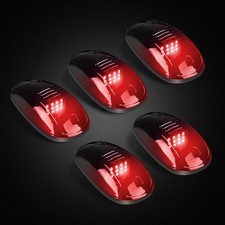 5X Red LED Cab Lights Smoked Cab Roof Running Top Marker Light Compatible for...