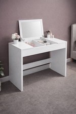 Frisiertisch Schminktisch Weiß Klappspiegel Kosmetiktisch 100x45x76 cm