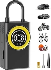 Tire Inflator Portable Air Compressor,150 PSI Cordless Pump Large, Yellow 