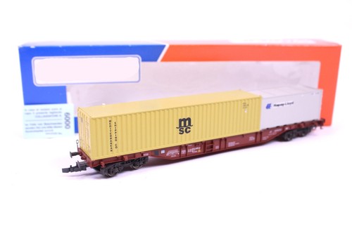 Fleischmann 97 5808-02 Containertragwagen Container MSC Hapag-Lloyd DB Spur H0 | Zustand: Gebraucht