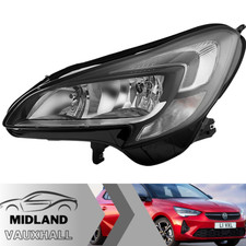 Vauxhall Corsa E Headlight Left 2014-20 Halogen DRL Headlamp Passenger Near Side