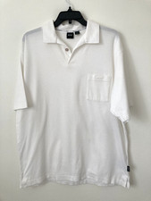 BOSS HUGO BOSS WHITE COTTON SHORT SLEEVE COLLAR POLO SHIRT L