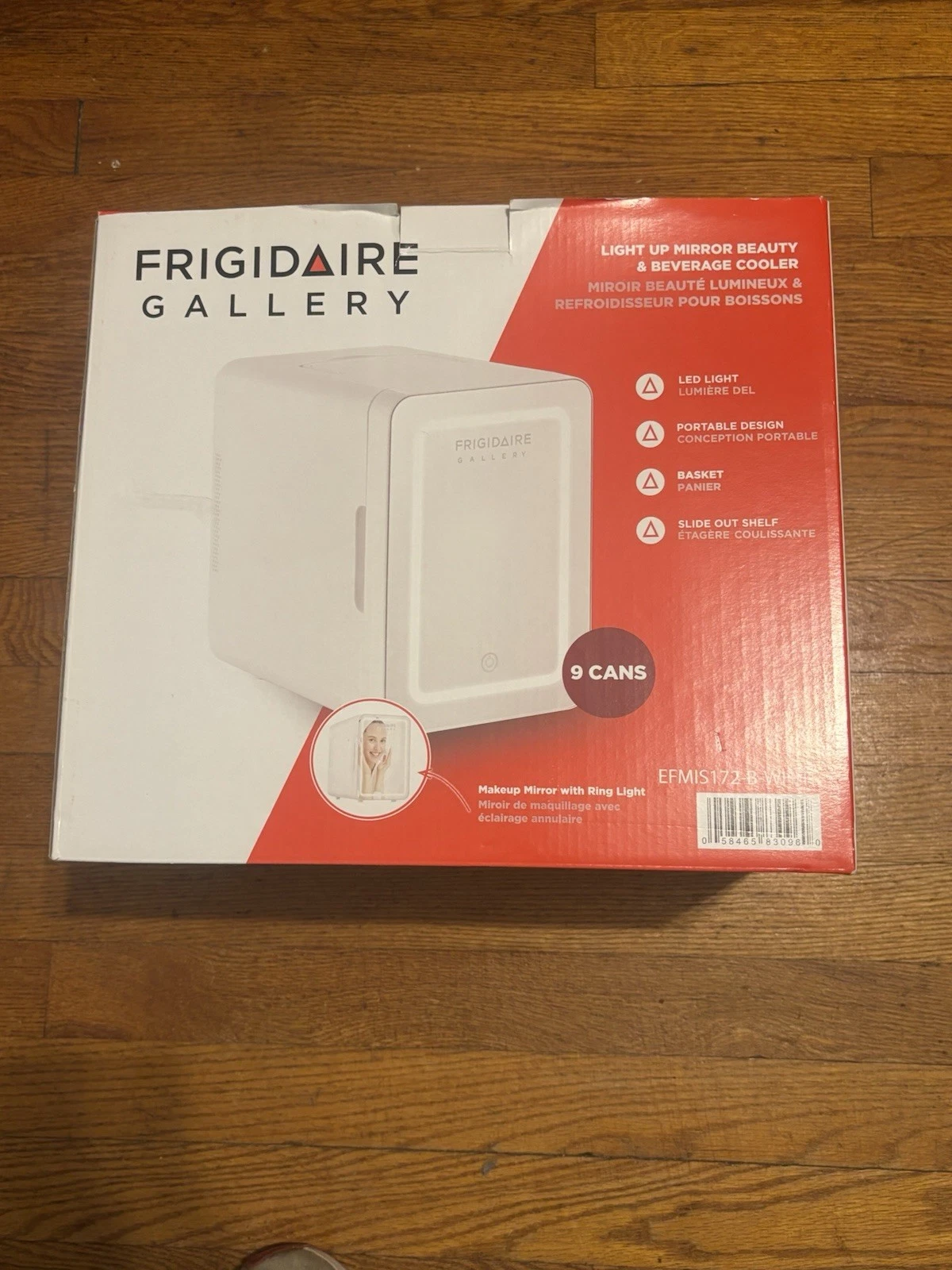 Frigidaire Gallery Light Up Mirror Beauty and Beverage Cooler Fits 9 Cans
