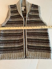 Vintage St. John&rsquo;s Bay Fair Isle Zip Sweater Vest Men&rsquo;s Medium Wool Mohair