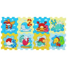12" x 12" EVA Foam Puzzle Mat, 8-Piece Kids Play Mat w/Animal Patterns  Numbers