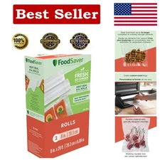 Durable 2-Pack Vacuum Sealer Rolls - BPA-Free Custom-Length Storage 8'' x 20''