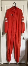 Vintage 9/90 Simpson Race Products Nomex Orange Racing Suit Made In USA Size XL
