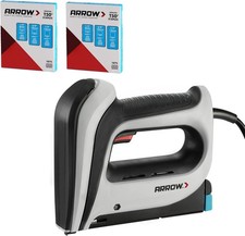 Arrow Electric Staple Gun Kit, Corded Stapler with 3750 Pieces T50 1/4", 3/8", 1