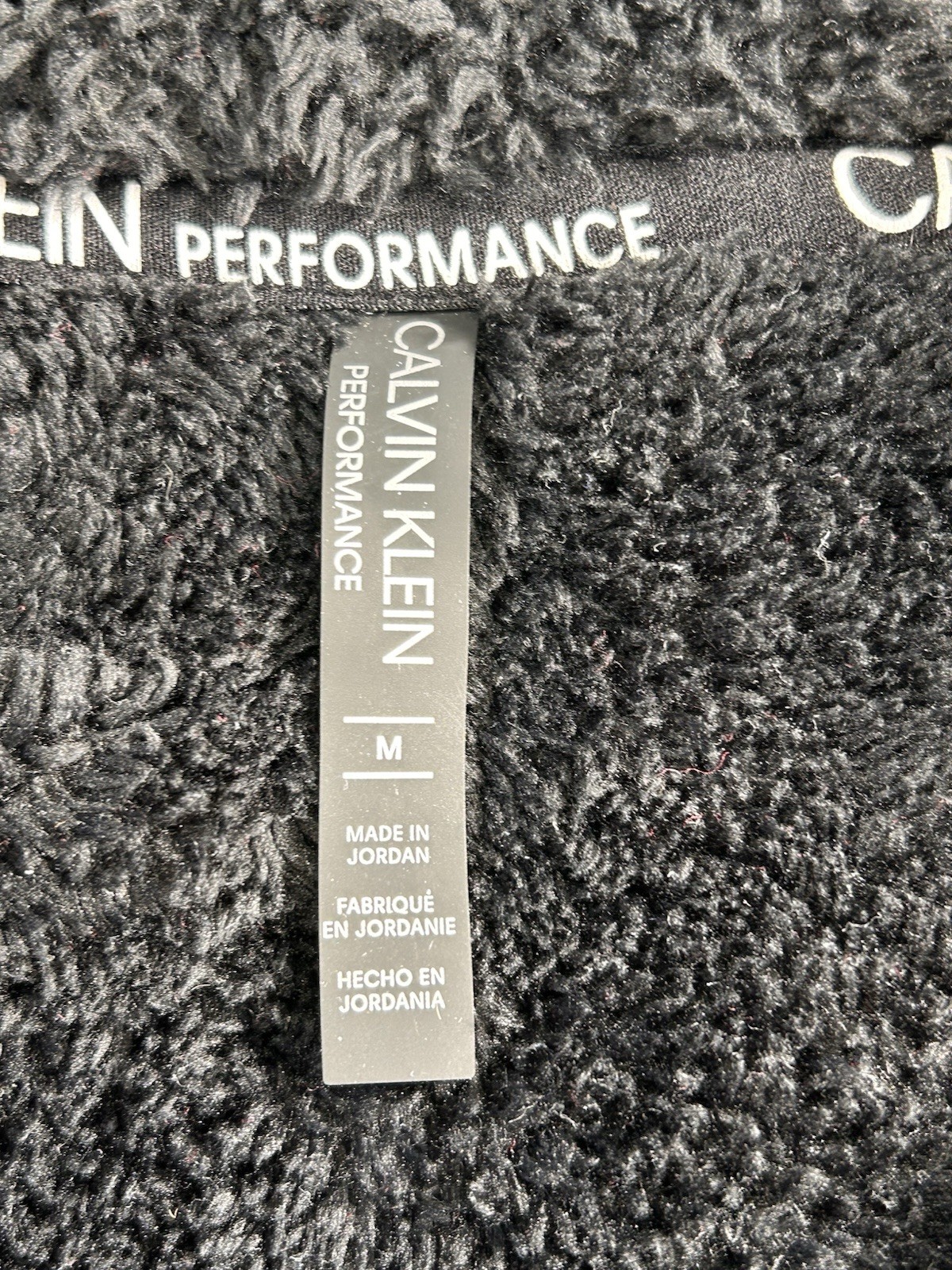 Calvin Klein Performance Sherpa Fleece Black Cropped Women’s  Size Medium image 6
