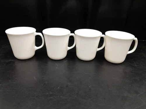Vintage Corning Winter Frost White Coffee/Tea Mugs D Handle set of 4