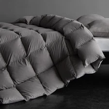 Luxury Summer Down Feather Comforter King Size - Lightweight High Fill Power 