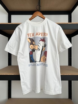 Vintage 1997 Droopy Dog Studio Aventures Tex Avery Cartoon White T-shirt Sz M