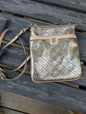 GUESS Reiko Mini Bolso Bandolera Era Y2K Bolso, Dorado e Imitación Cuero - Imagen 1 de 4
