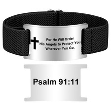 Bible Verse Cross Bracelet for Women Men, Christian WWJD Jesus is King Jewe - 25