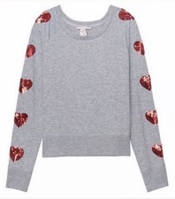 VICTORIA'S SECRET LIMITED EDITION GREY WITH RED BLING HEART SWEATSUIT NWOT 