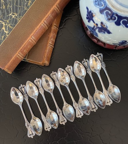 Set 12 Towle Old Colonial Sterling Silver Demitasse Tea Coffee Spoon American 4” - Picture 7 of 12