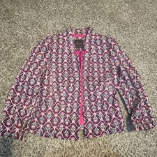 The Limited Women XS Pink Floral Damask Medallion Open Front Blazer Jacket